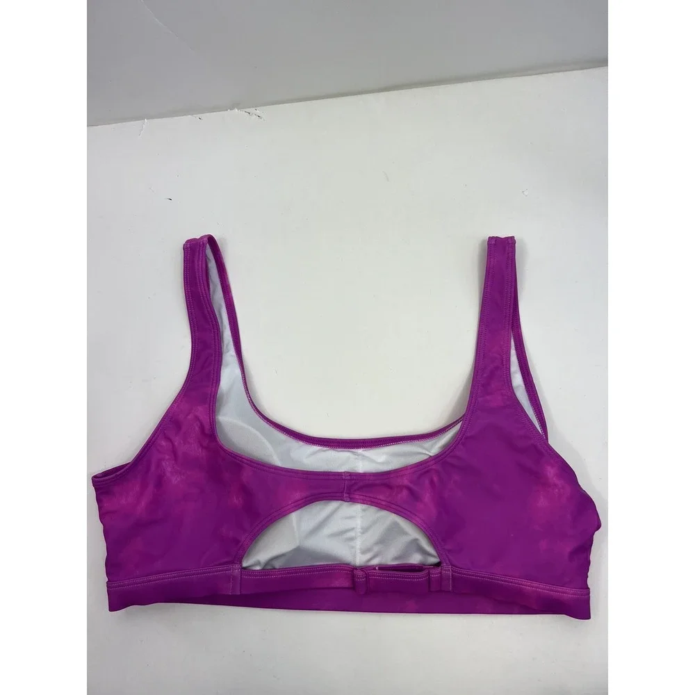 Old Navy Sports Bra Women's‎ Size XL Pink Tie Dye Padded Pullover Adj. Back
